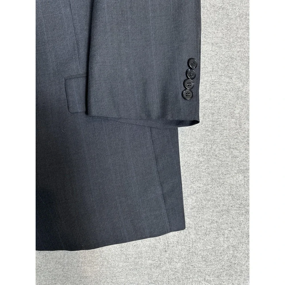 Vintage Christian Dior Blazer Mens 46R‎ Charcoal Gray 2 Button Sport Coat 80s